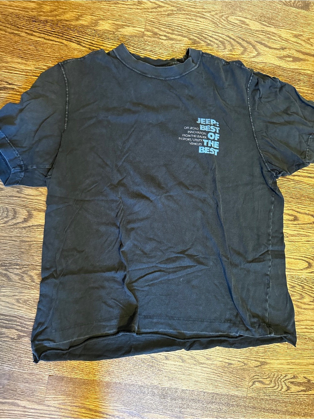 Abercrombie & Fitch Black Short Sleeve Graphic Tee with Blue Accent